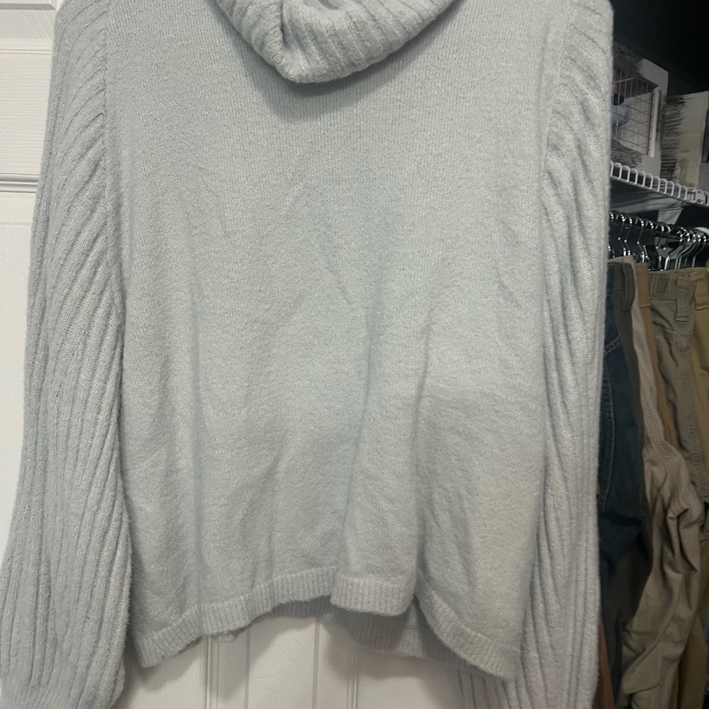 Express Light Gray Cowl Neck Sweater